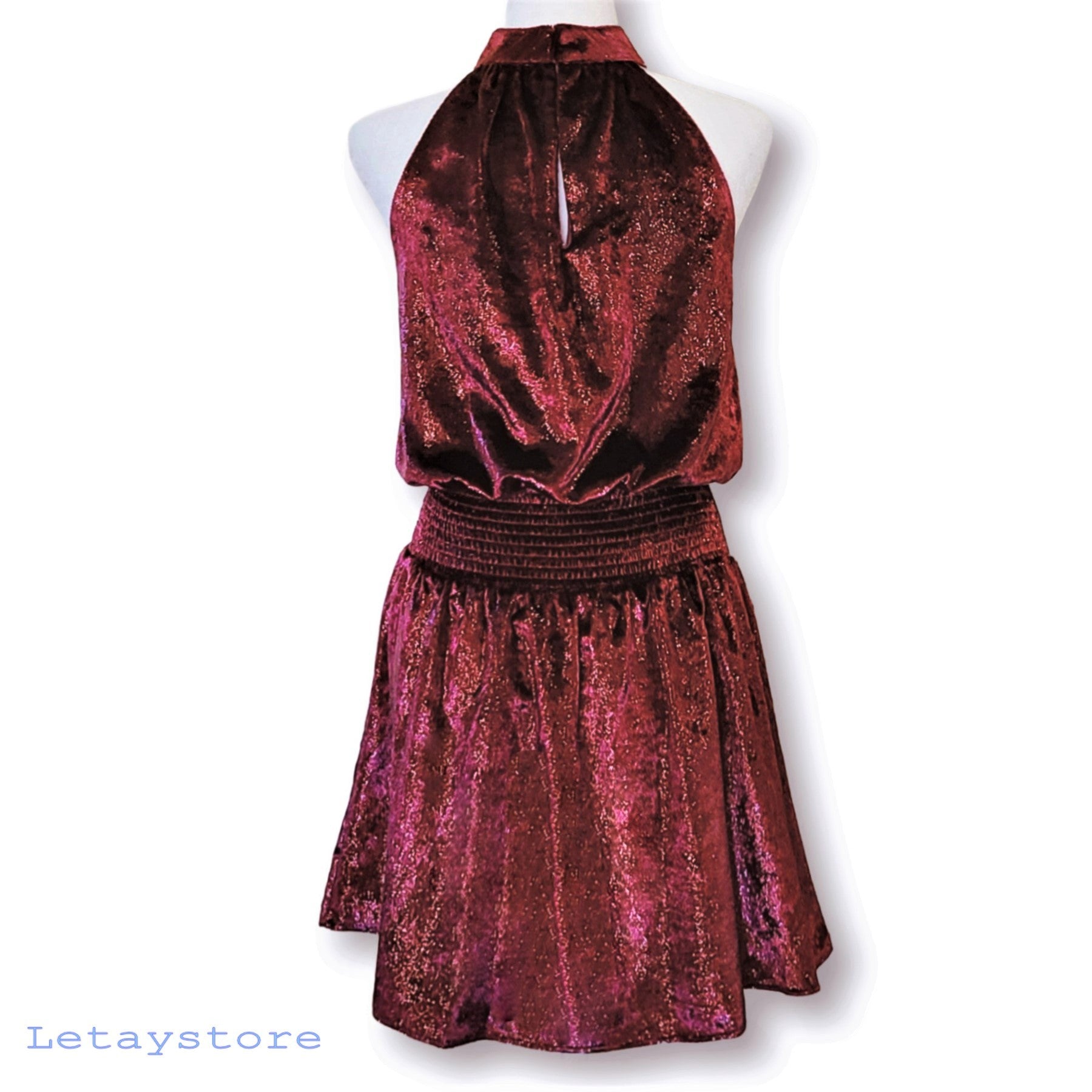 Ramy Brook Red Shimmer Velvet Cocktail buy Dress Large