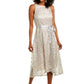 Tahari ASL Women's Floral Embroidered Lace Hi-Low Hem Party Midi Dress