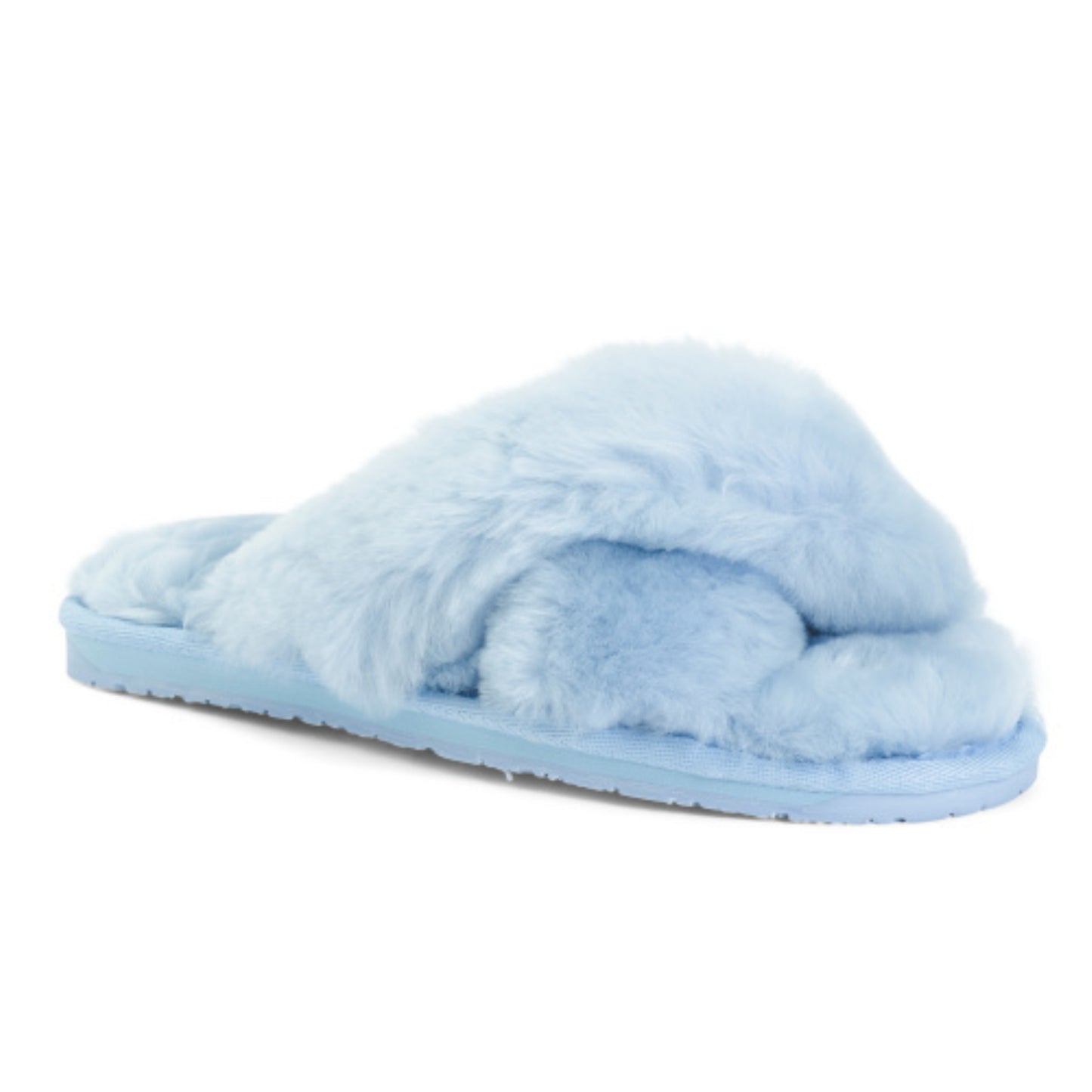 RJS Fuzzies Women's Emma X-Cross Fuzzy Genuine Sheepskin Cozy Slippers