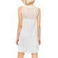 POL Boho Mesh Yoke Crochet Lace Trim Hi-Low Hem Mini Dress