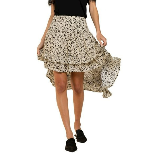 POL Asymmetrical Ruffle Hem Leopard Print Mini Skirt