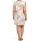 Tahari Plus Tropical Floral Print Linen Flutter Sleeve Shift Mini Dress