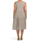 ROSEMARINE Plus Made In Italy Linen Sleeveless V-Neck Tiered Midi Dress