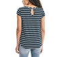 Nautica Women's Keyhole Back Soft Cotton Blend Stripe T-Shirt