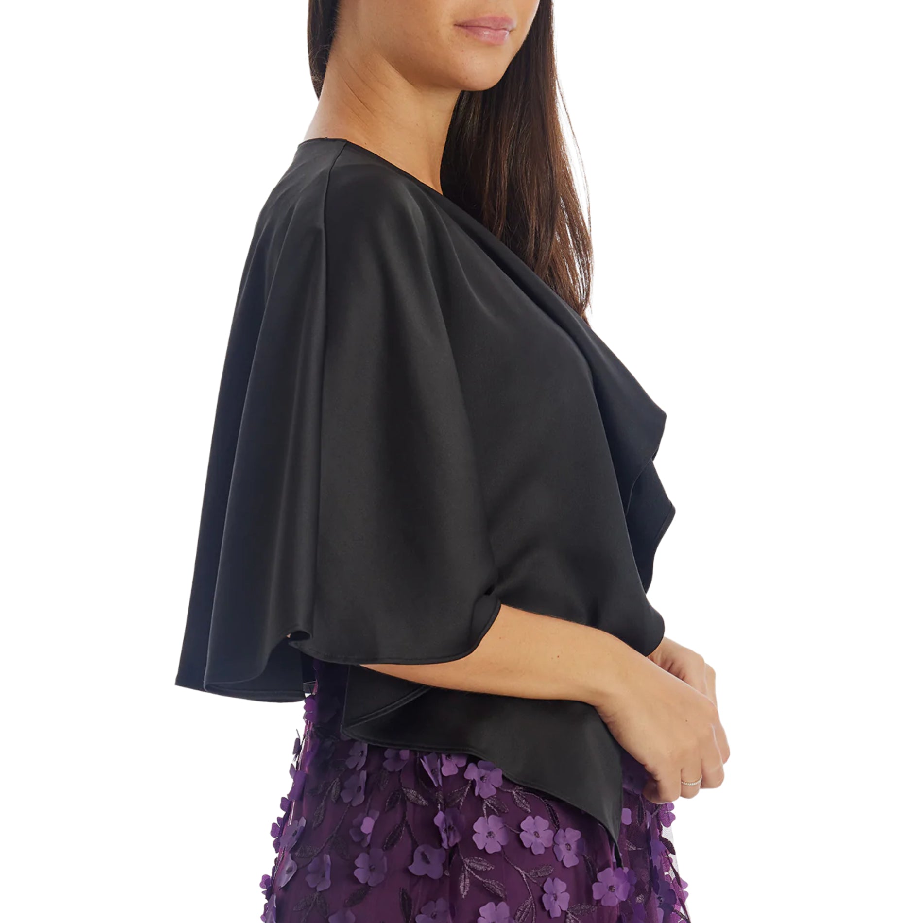 ADRIANNA PAPELL Women s Satin Reversible Cape Evening Shawl