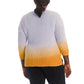 Adyson Parker Women's Plus 3/4 Sleeve Ombre Dip Dye Soft Cotton Blend Knit Sweater