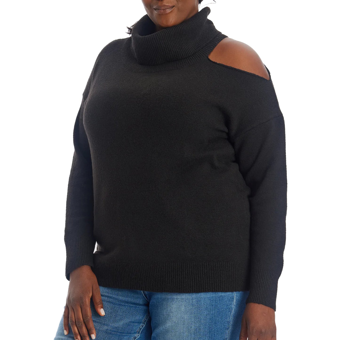 Adyson Parker Women's Plus Cozy Cutout Turtleneck Soft Knit Pullover Sweater