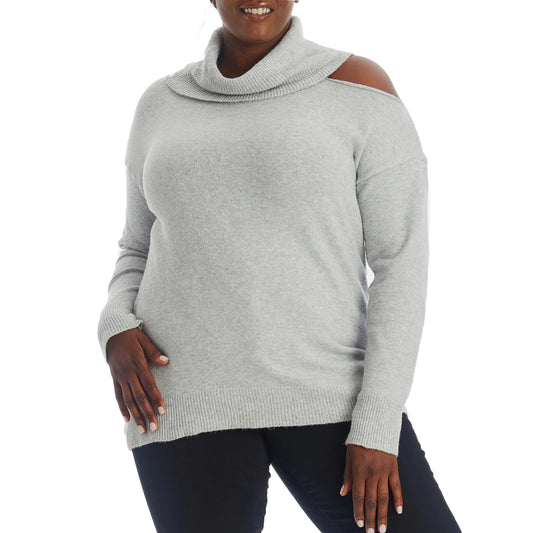 Adyson Parker Women's Plus Cozy Cutout Turtleneck Soft Knit Pullover Sweater