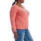 Adyson Parker Women's Plus Cozy V-Neck Soft Knit Inverted Seam Pullover Sweater