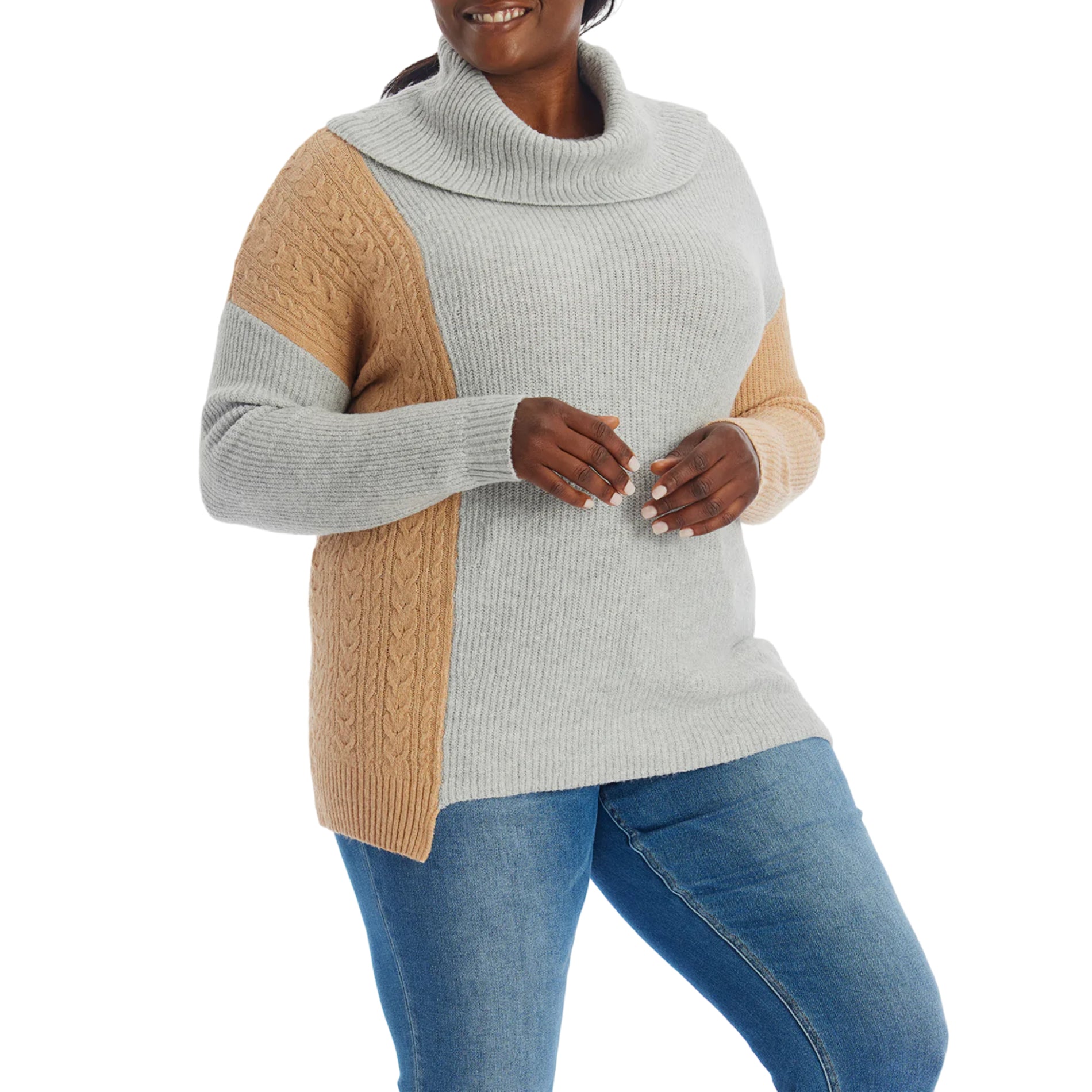 Adyson Parker Women's Plus Cozy Asymmetrical Hem Color Block Cowl Neck –  Letay Store