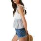 Anthropologie Women's Dolan V-Neck Peplum Bow Tie Tank Top