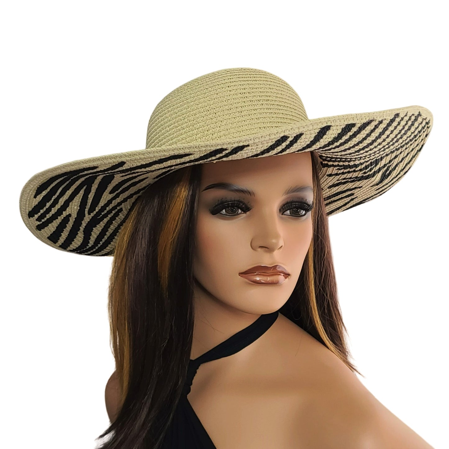 Asos Animal Print Wide Brim Beach Summer Straw Floppy Sun Hat