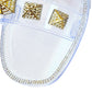 Bamboo Women's Stud Embellished Jelly Flat Slides Sandals