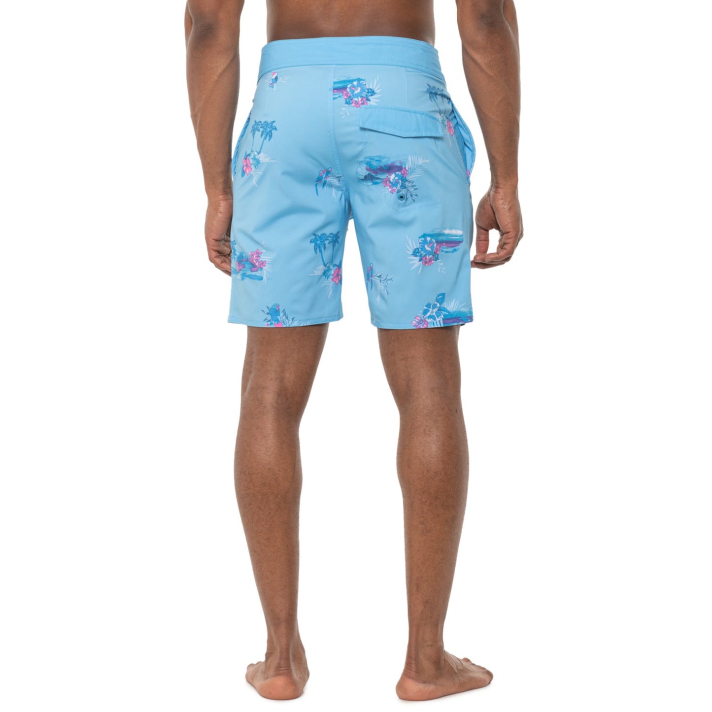 Burnside Men's Parrots Print Beach Swim Bottom Board Shorts