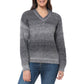 Briggs Women's Cozy V-Neck Soft Knit Wool Blend Ombre Space Dye Sweater
