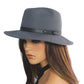 CINTELLI & GALLUZZO Made in Italy Wool Leather Trim Felt Fedora Hat