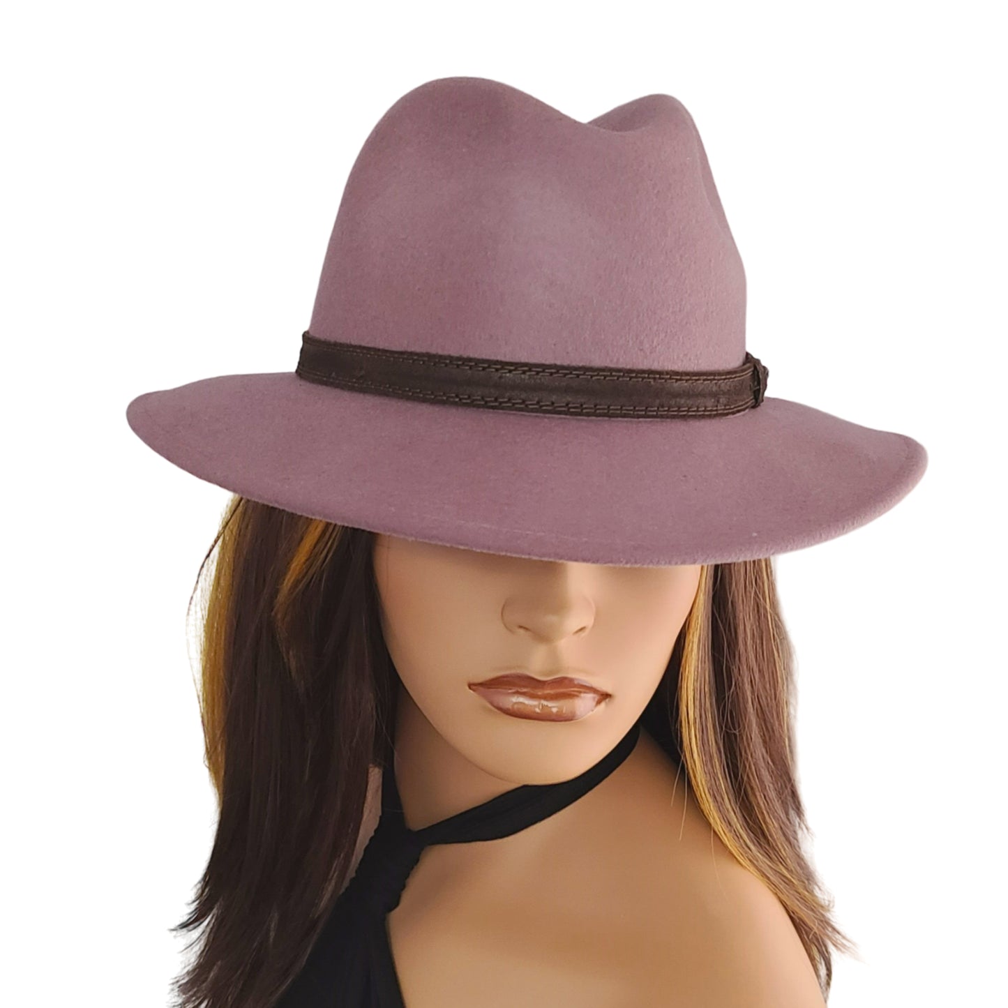 CINTELLI & GALLUZZO Made in Italy Wool Leather Trim Felt Fedora Hat