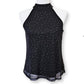Cable & Gauge Women's Rhinestone Sheer Overlay Halter Top