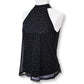 Cable & Gauge Women's Rhinestone Sheer Overlay Halter Top