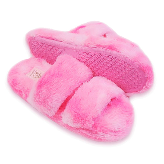 Slip into some cozy this season with Chinese Laundry slippers!  Treat yourself to a cushioned design you'll love slippin o after a long day. Cozy Plush faux fur with two straps and soft cushioned insole.