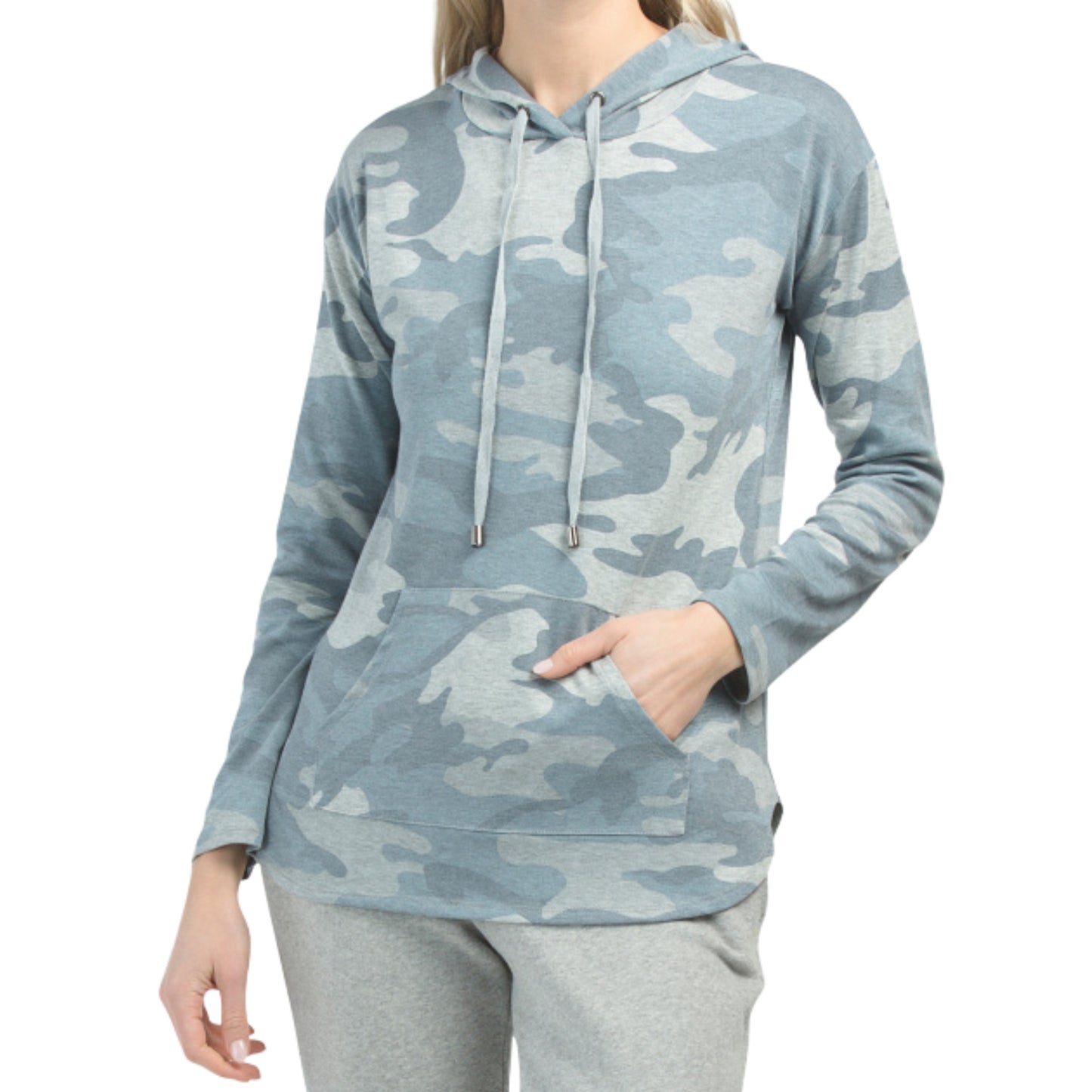 Cyrus Women's French Terry Camo Print Pullover Sweatshirt Casual Hoodie