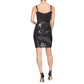 DRESS THE POPULATION Women's Lindsay Sequin V-neck Sheath Mini Dress