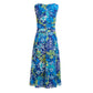 Evan Picone Ruched Belted Floral Chiffon Overlay Fit & Flare Midi Dress