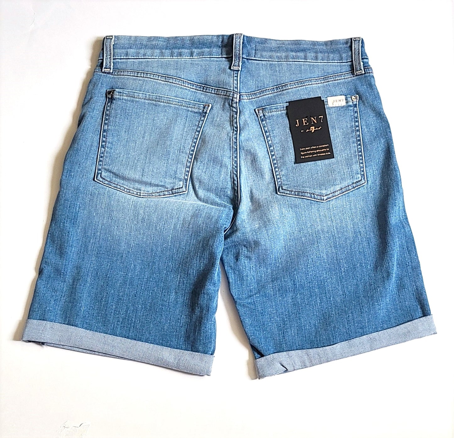JEN7 by 7 For All Mankind's Rolled Cuffs Denim Bermuda Shorts