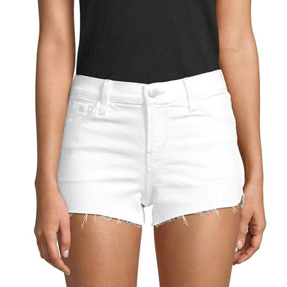 J Brand Women's Frayed Hem Slim Leg Denim Shorts