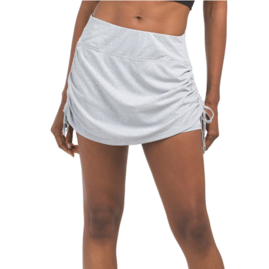 Kyodan Women's Elastic Waistband Built-in Shorts Ruched Side Active Tennis Golf Skort