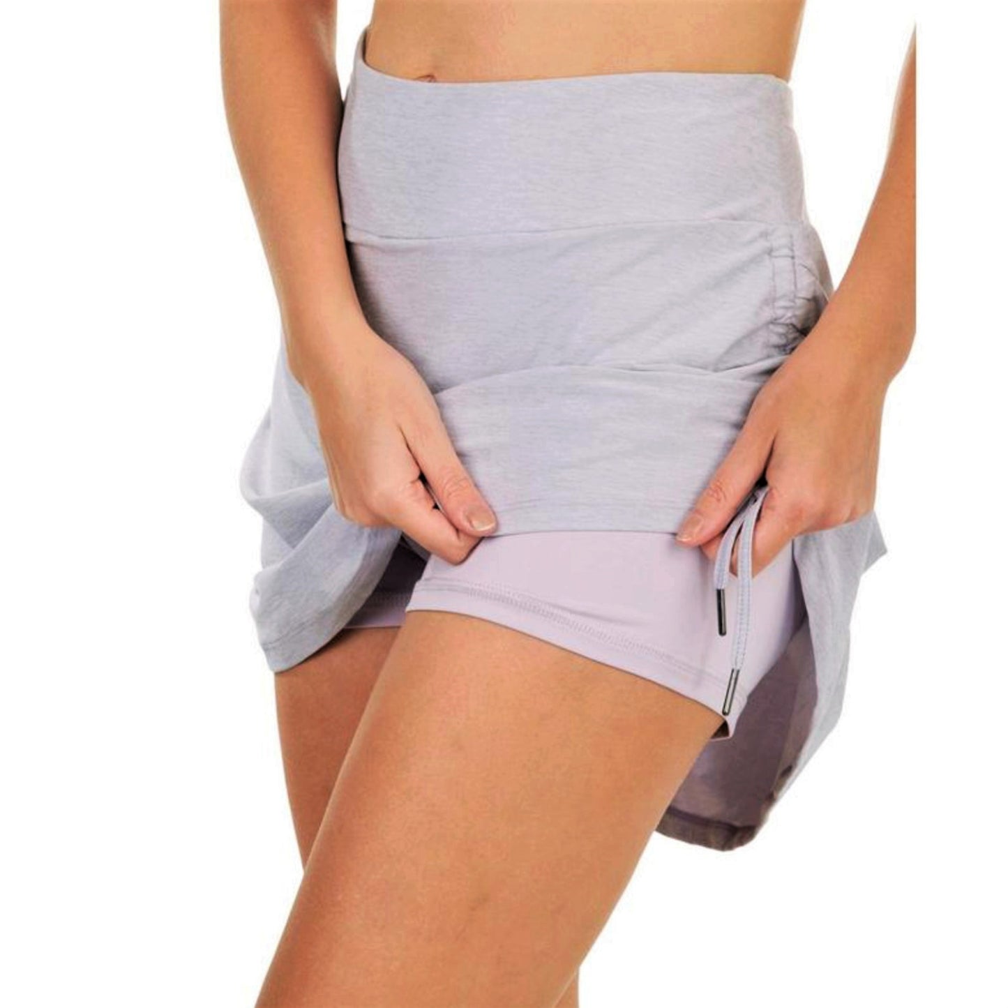 Kyodan Women's Elastic Waistband Built-in Shorts Ruched Side Active Tennis Golf Skort