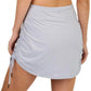 Kyodan Women's Elastic Waistband Built-in Shorts Ruched Side Active Tennis Golf Skort