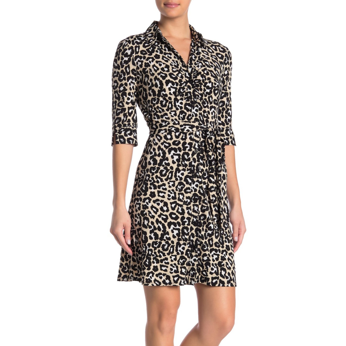 LAUNDRY BY SHELLI SEGAL Leopard Shirtdress