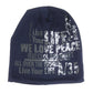 Love Peace Print Women's Fleece Lined Beanie Winter Hat