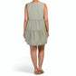 Lucky Brand Women's Plus Linen Sleeveless V-neck Tiered Crochet Detail Mini Dress