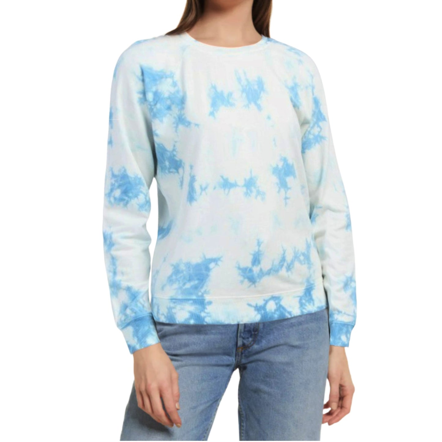 Lucky Brand Women's Tie Dye Print Soft Cotton Casual Sweatshirt Top