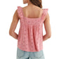 Lucky Brand Women's Embroidered Eyelet Ruffle Button Down Tank Top