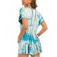 Lucky Brand Women's Tie Dye Wrap Front Side Pockets Romper Swim Cover-up