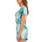 Lucky Brand Women's Tie Dye Wrap Front Side Pockets Romper Swim Cover-up