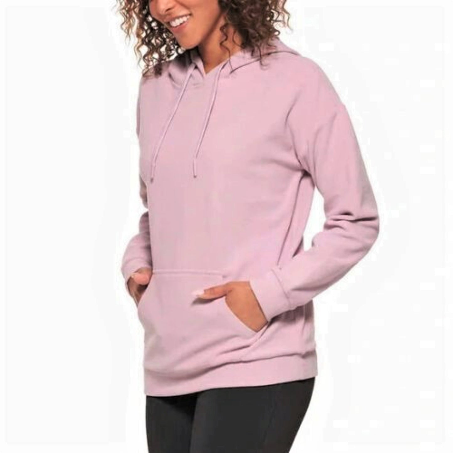Andrew Marc Marc NY Women's Cozy Cotton Blend Kangaroo Pocket Pullover Sweatshirt Drawstring Hoodie
