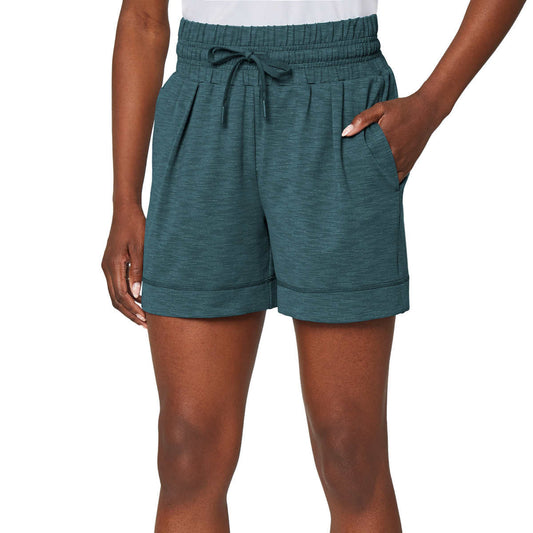 Mondetta Women's Space Dye Side Pockets Moisture Wicking Walking Shorts