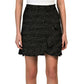 Nanette Lepore Women's Ruffle Trim Metallic Tweed Boucle Mini Skirt