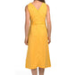 NICOLE MILLER Linen V-Back Tie Waist Fit & Flare Midi Dress