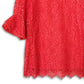 Nanette Lepore Women's Elbow Ruffle Sleeves Scallop Trim Hem Lace Blouse Top