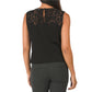 Nanette Lepore Women's Lace Yoke Keyhole Back Stretch Sleeveless Top