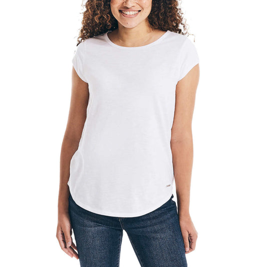 Nautica Women's Keyhole Back Soft Cotton Blend T-Shirt