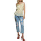 POL Baby Ruffle Spaghetti Strap Urban City Peplum Top Camisole