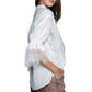 POL Women's Embroidered Eyelet Lace Ruffle Trim Hi-Low Hem Cotton Button Down Shirt Blouse