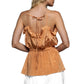 POL Baby Ruffle Spaghetti Strap Urban City Peplum Top Camisole