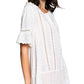 POL Women's Boho Eyelet Embroidered Lace Ruffle Trim Blouse Tunic Top